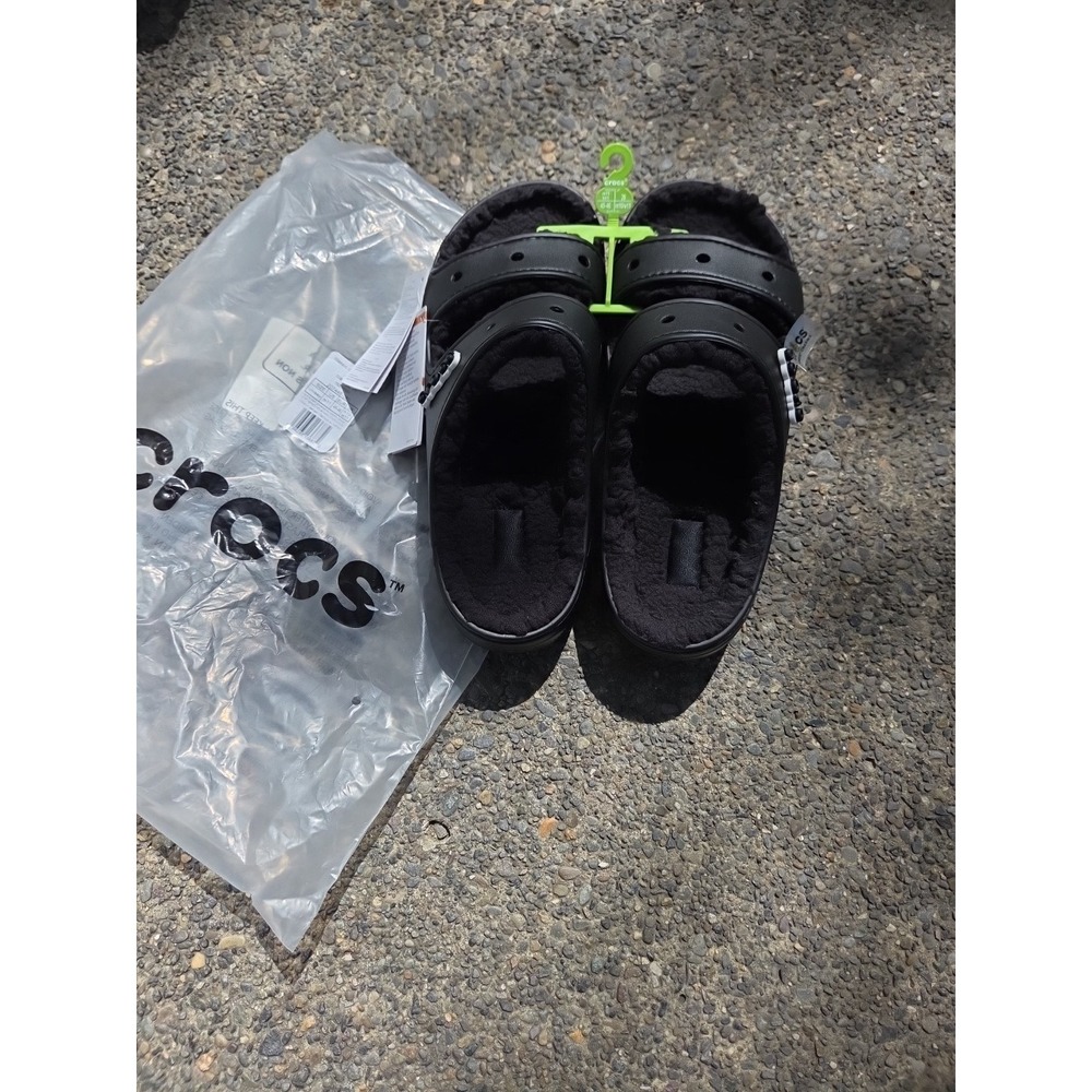 New Mens CROCS CLASSIC COZY SANDAL 207446-060 BLACK US 11